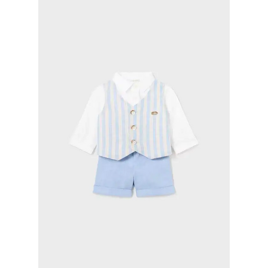 Completo 2 pezzi gilet lino neonato Da 0mesi A 18mesi Mayoral 1220 - OOPS by BabyBimbo 0-16