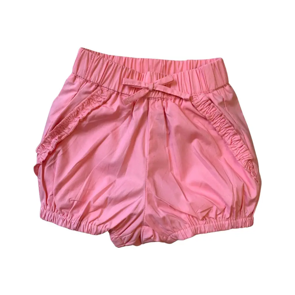 Completo bambina estivo 6 mesi Y-Clù pantaloncini rosa con elastico e fiocco davanti