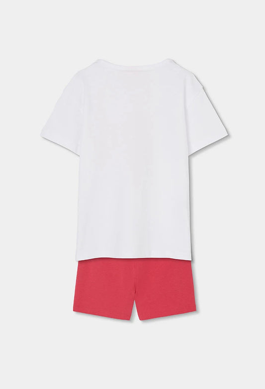 Completo bambina in maglia di cotone bianco - BOBOLI - OOPS by BabyBimbo 0-16