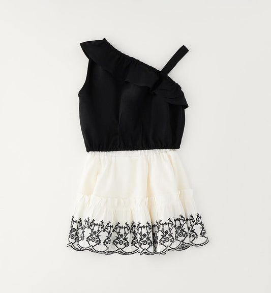 Completo bambina top monospalla Sarabanda - OOPS by BabyBimbo 0-16