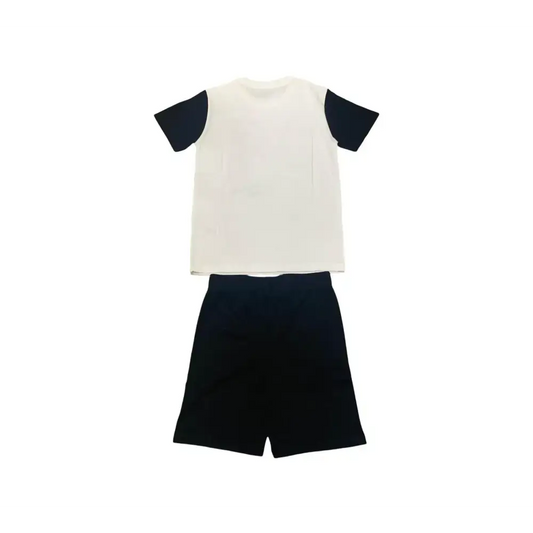 Completo bambino Bikkembergs t-shirt bianca maniche nere e pantaloncini neri