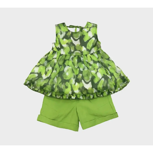 COMPLETO CAMICIA + BERMUDA VERDE Y-CLU 310YYFBS25 - OOPS by BabyBimbo 0-16