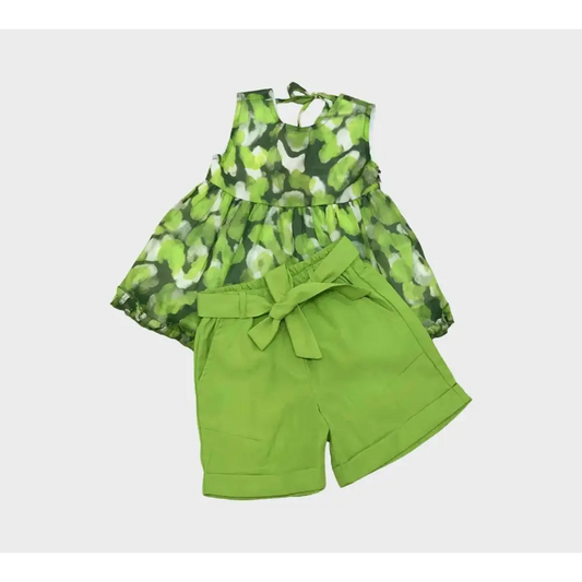 COMPLETO CAMICIA + BERMUDA VERDE Y-CLU 310YYFBS25 - OOPS by BabyBimbo 0-16