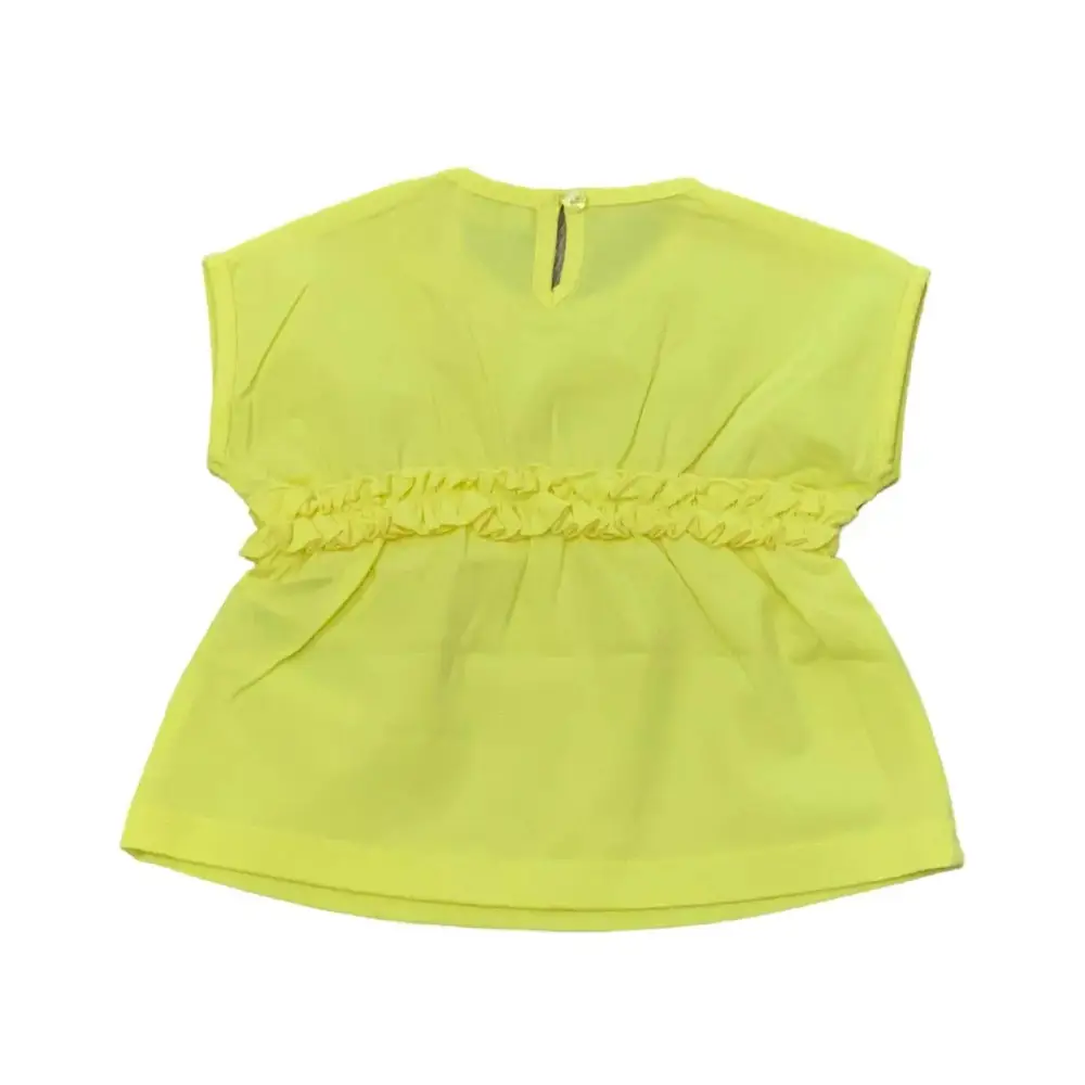 Completo corto bambina moda estate giallo con dettagli arricciati firmato Y-Clù per bimba