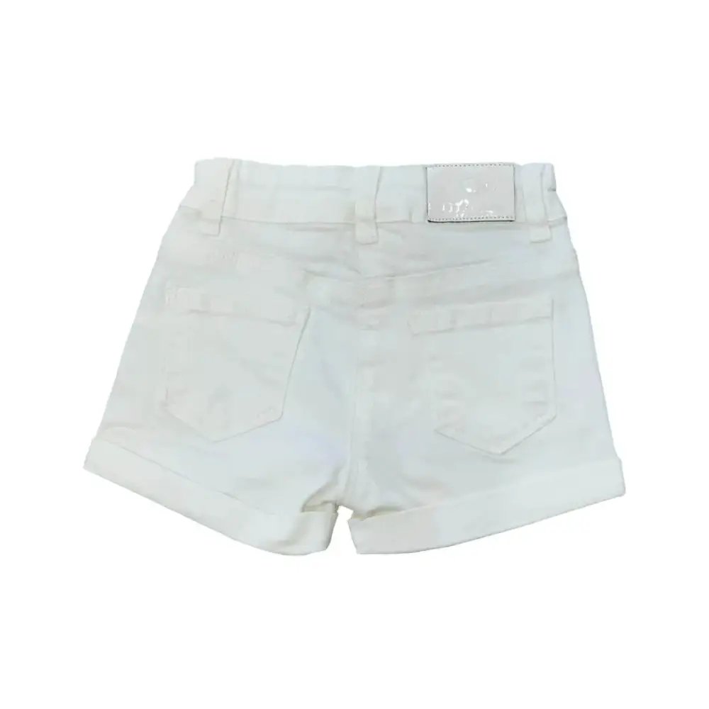 Completo corto bambina moda estate Y-Clù pantaloncini bianchi con tasche posteriori