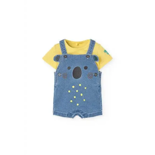 Completo corto Salopette + Maglietta 2pz per neonati Boboli 131139 - OOPS by BabyBimbo 0-16