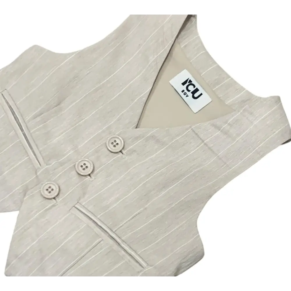 COMPLETO ELEGANTE GILET E BERMUDA BEIGE Y-CLU BYB1105 - Pantaloni