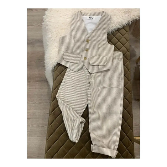 COMPLETO GILET E PANTALONI ELEGANTE Y-CLU 347JYMBS25 - OOPS by BabyBimbo 0-16