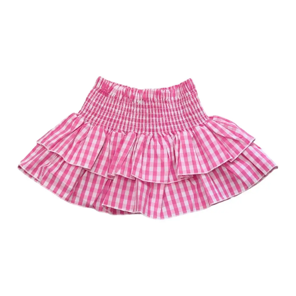 COMPLETO GONNA QUADRI + MAGLIETTA BIA/FUXIA Y-CLU 333TYFBS25 - OOPS by BabyBimbo 0-16