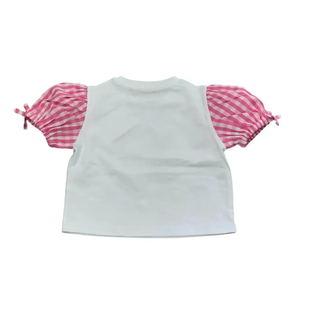 COMPLETO GONNA QUADRI + MAGLIETTA BIA/FUXIA Y-CLU 333TYFBS25 - OOPS by BabyBimbo 0-16