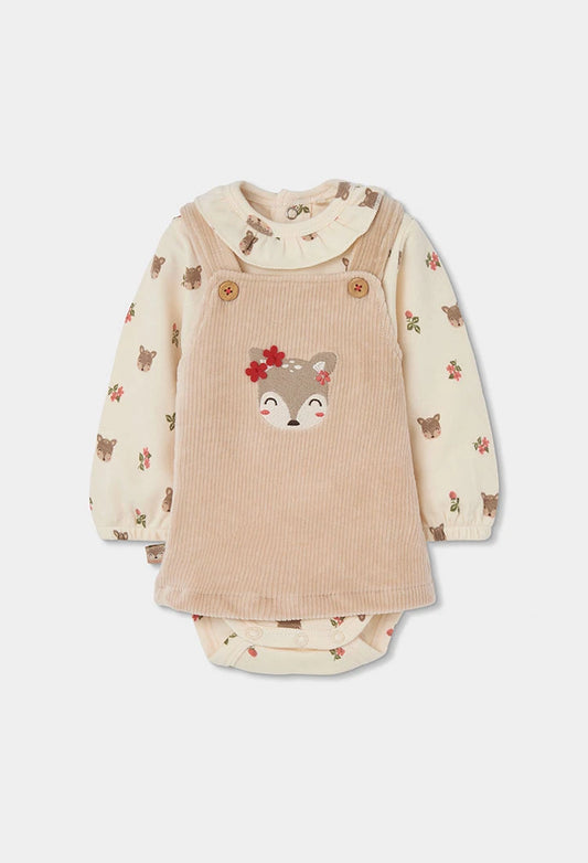Completo 3 Pezzi in Maglia Neonata con Body, Salopette e Collant - OOPS by BabyBimbo 0-16