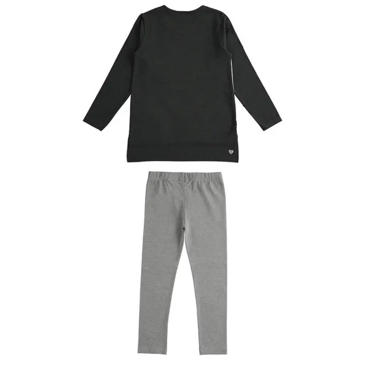 Completo maxi maglietta con cuore e leggings per bambina Sarabanda 3373 - OOPS by BabyBimbo 0-16