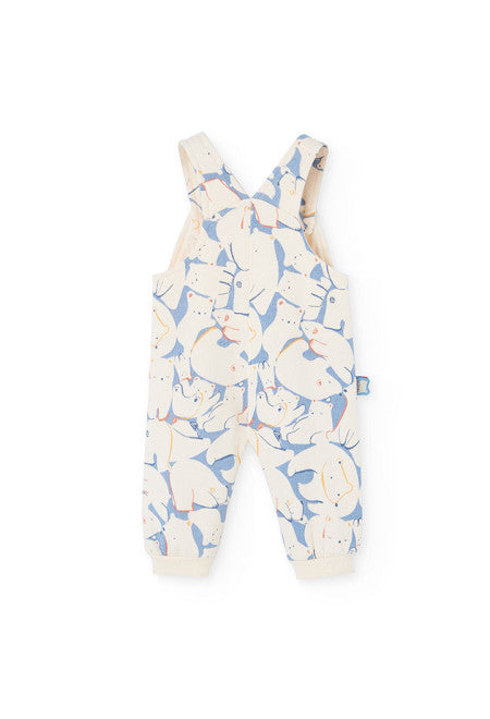 Completo per neonato in maglia con animali blu Boboli salopette con stampa di orsi bianchi