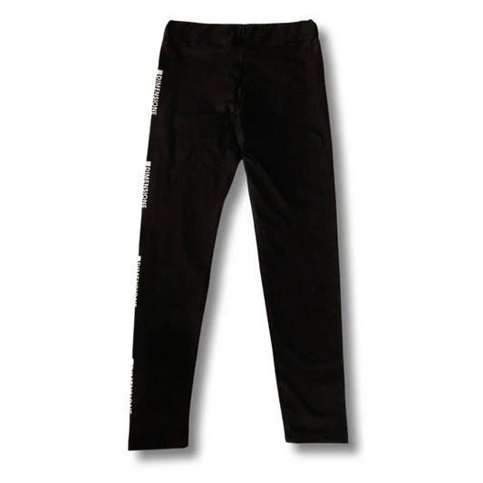 leggings bambina 8-16 anni Dimensione Danza neri a gamba intera con fascia elastica e logo laterale bianco