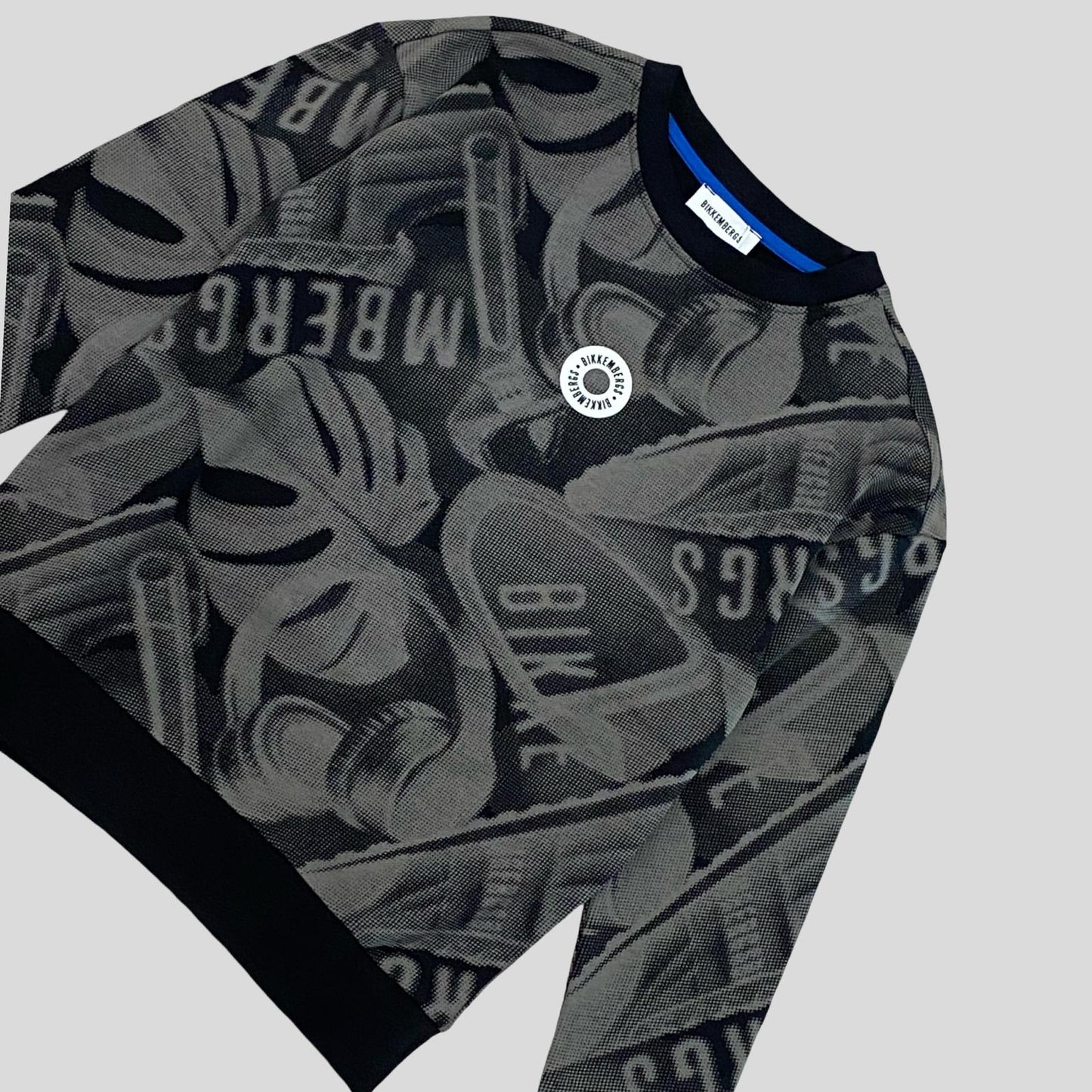 Felpa Bikkembergs Grigia Girocollo con Stampe - OOPS by BabyBimbo 0-16
