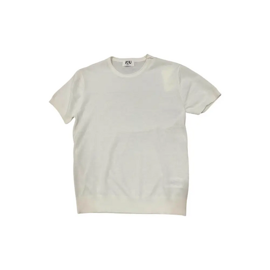 maglietta elegante ragazzo 8-16 anni Y-Clù bianca a maniche corte girocollo in cotone leggero