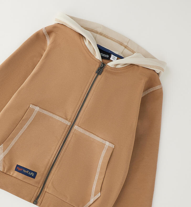 Felpa full-zip per bambino con cappuccio
