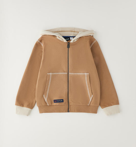 Felpa full-zip per bambino con cappuccio
