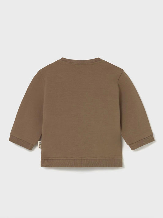 Felpa interattiva neonato Mayoral in marrone chiaro con maniche lunghe e progettazione moderna