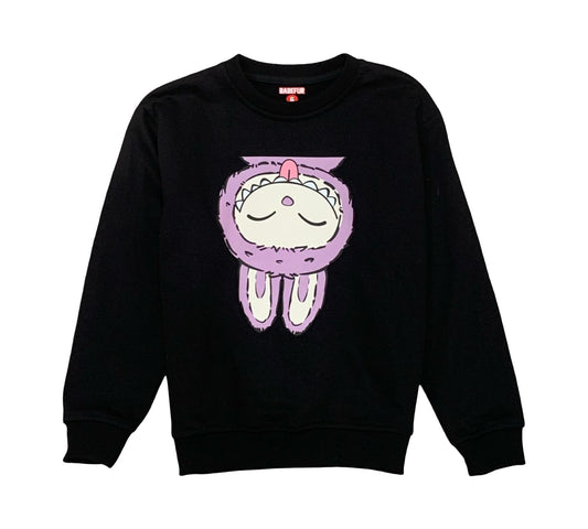 Felpa nera bambina coniglietto con design simpatico e colorato per bambini