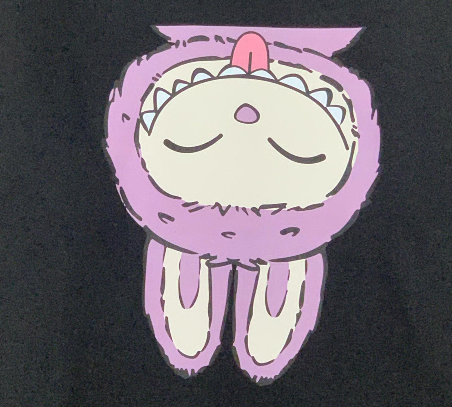 Felpa nera bambina coniglietto con grafica divertente di coniglio sul petto