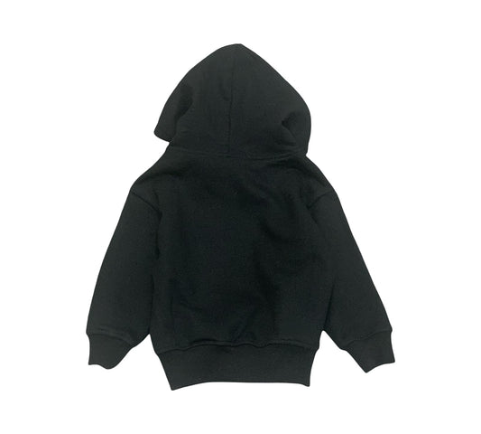 Felpa Nera Bambino con Cappuccio e Stampa Mario sul retro con design semplice e confortevole