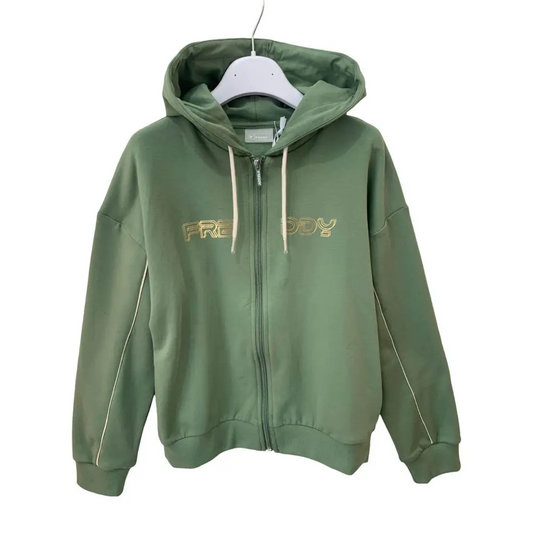 Felpa verde con cappuccio per ragazza da 8 a 16 anni FREDDY FR1859 - OOPS by BabyBimbo 0-16