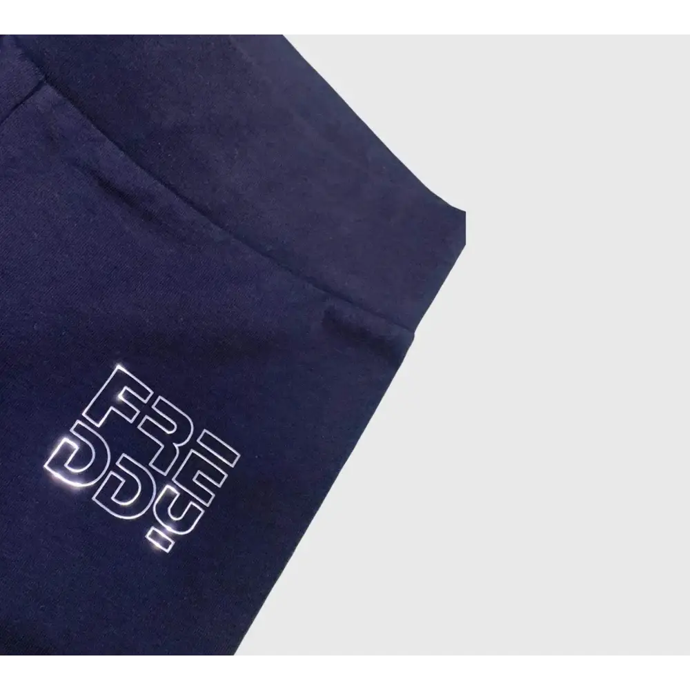Leggings Freddy FR2012 bambini blu scuro con logo bianco vicino alla cintura