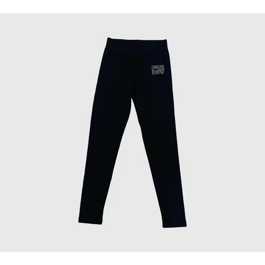 Leggings Freddy FR2012 bambini neri con logo bianco sul fianco morbidi e aderenti