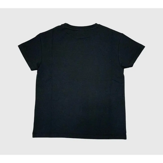 Maglietta logo Freddy bambina nera a maniche corte in cotone morbido per uso quotidiano