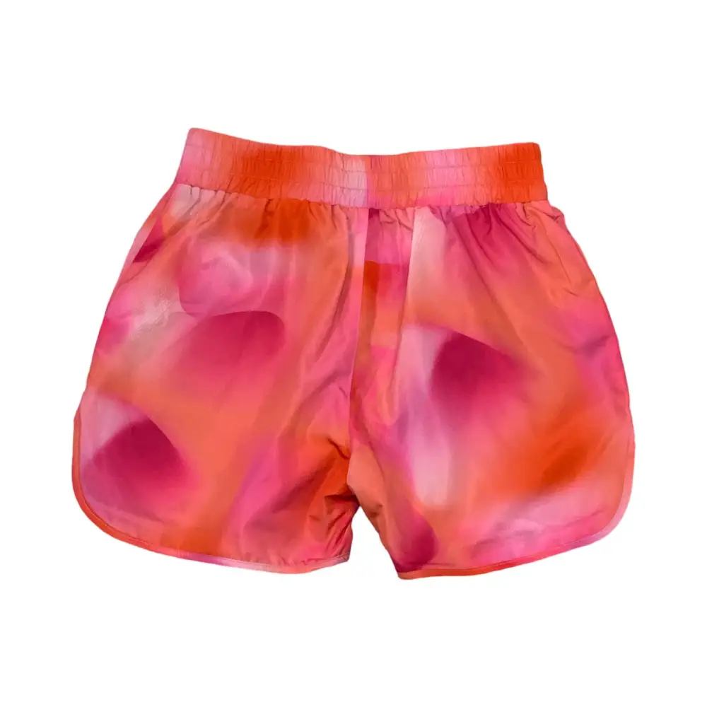 Shorts estivi colorati Freddy in tessuto leggero con fantasia rosa e arancione vibrante