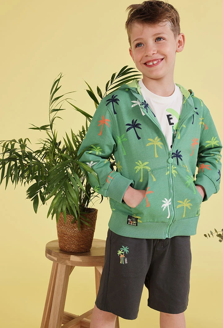 Giacca da bambino verde con palme-BOBOLI - OOPS by BabyBimbo 0-16