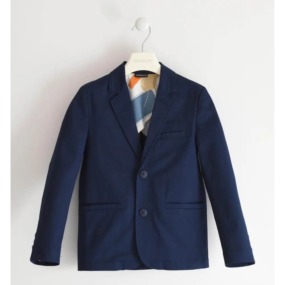Giacca elegante bambino con spilla colore Navy Sarabanda 04320 - OOPS by BabyBimbo 0-16