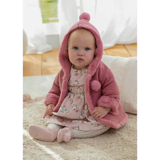 Giacca in maglia con pellicciotto neonata 0-18mesi Mayoral 2304 - OOPS by BabyBimbo 0-16