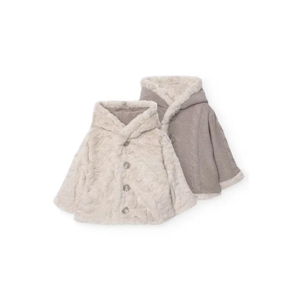 Giacca reversibile con pelo per neonato in marrone Boboli 759090 - OOPS by BabyBimbo 0-16