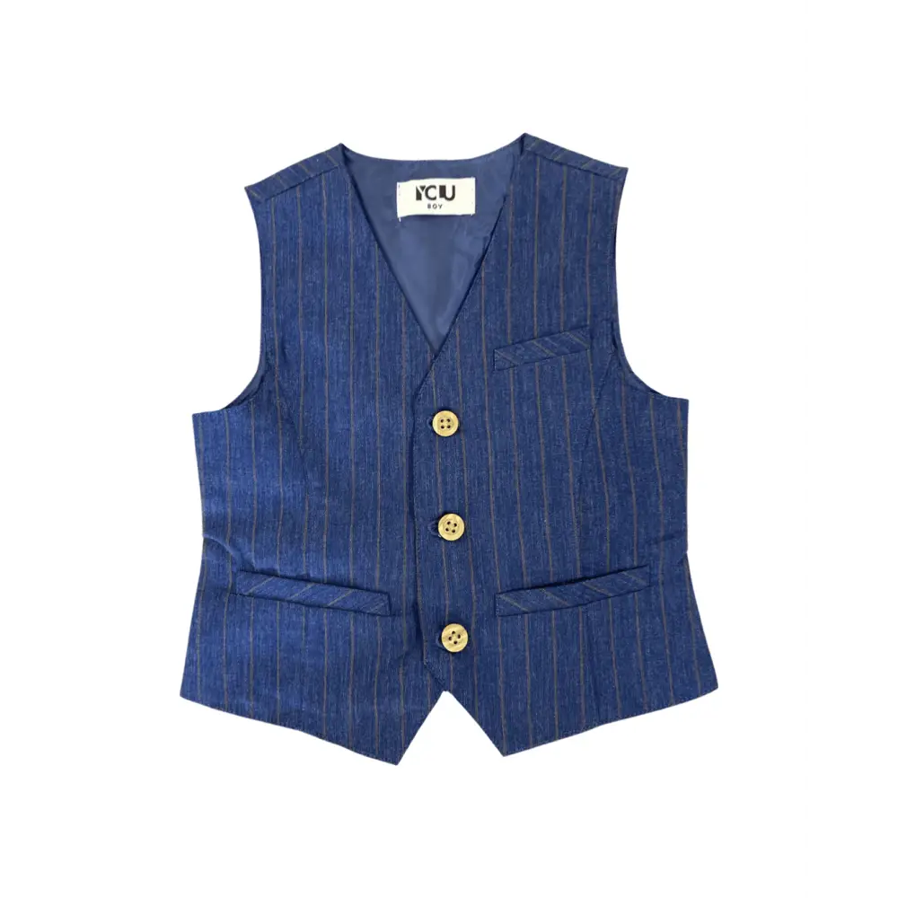 Gilet a righe foderato blu/rig per Bambino da 3anni a 7anni Y-Clu BYB9361 - OOPS by BabyBimbo 0-16
