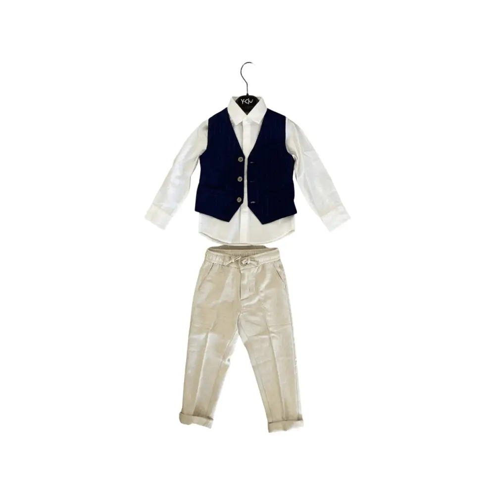 Gilet a righe foderato blu/rig per Bambino da 3anni a 7anni Y-Clu BYB9361 - OOPS by BabyBimbo 0-16