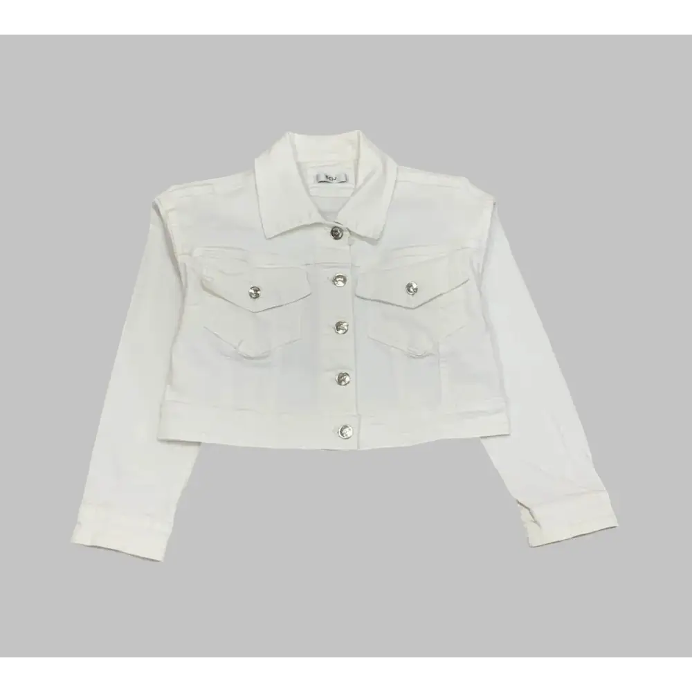 GIUBBOTTO DENIM BIANCO PER RAGAZZA YCLU 198CYFJS25 - OOPS by BabyBimbo 0-16