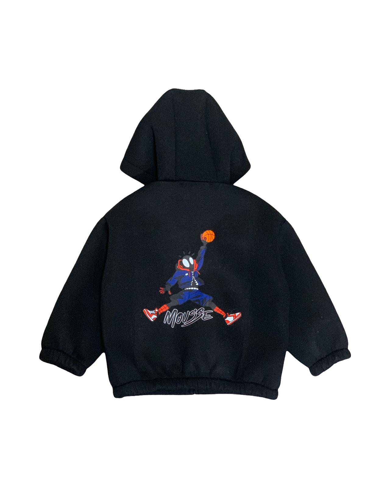 Giubbotto neoprene bambini Mousse con cappuccio e stampa sportiva sul retro
