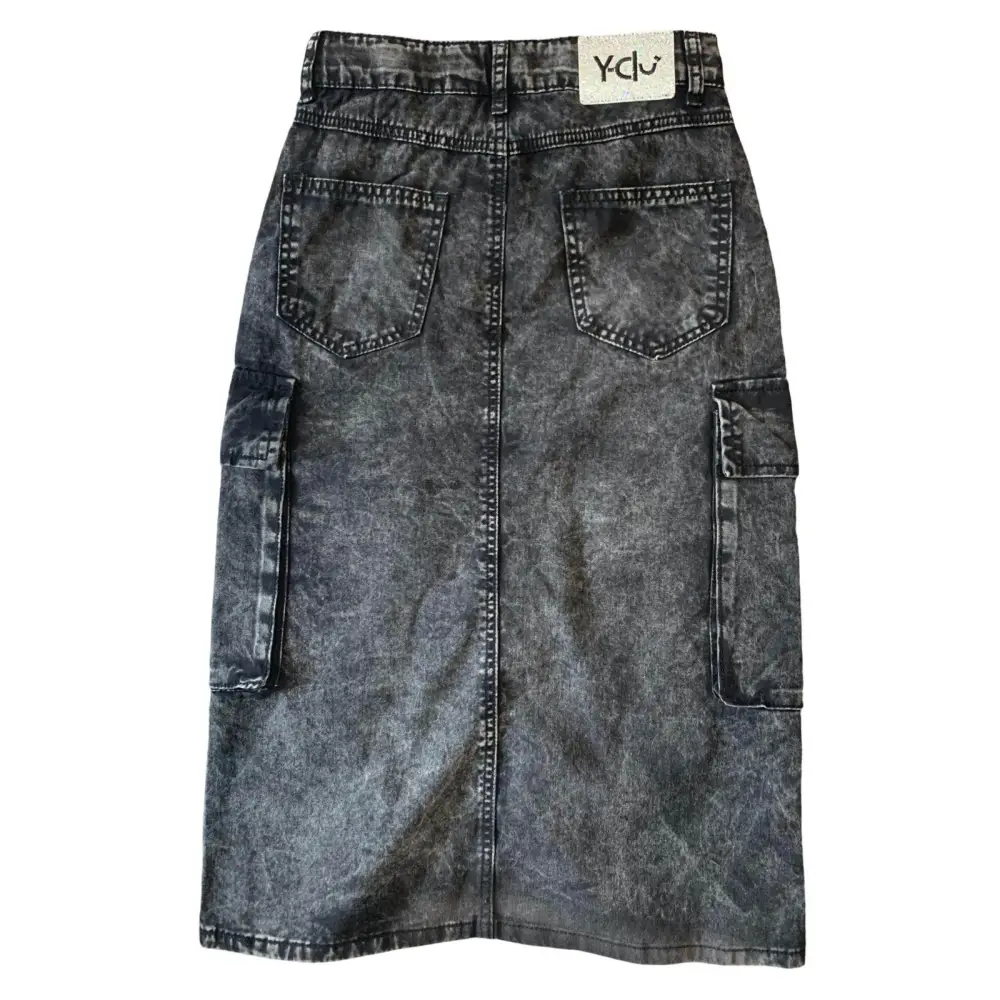 Gonna Cargo nero Stone washed per bambina da 8anni a 16anni Y-Clu YFJF24G237 - OOPS by BabyBimbo 0-16