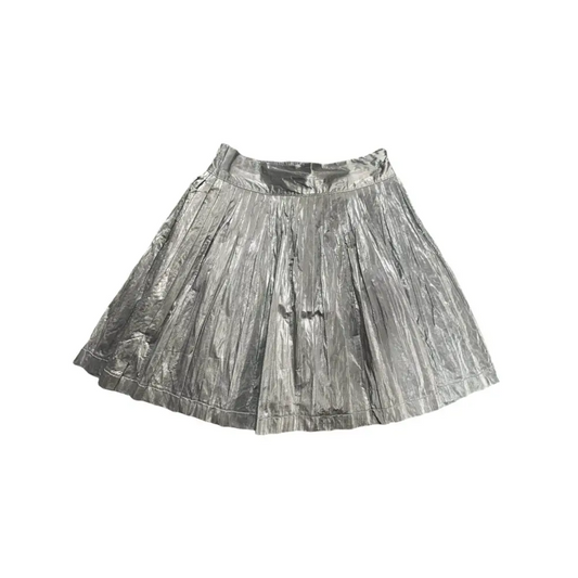 Gonna plissè ecopelle colore argento bambina Y-Clu YFBF24G336 - OOPS by BabyBimbo 0-16