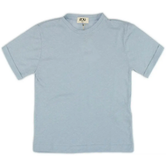 maglietta ragazzo 8-16 anni Y-Clù azzurro chiaro in cotone morbido con girocollo e maniche corte