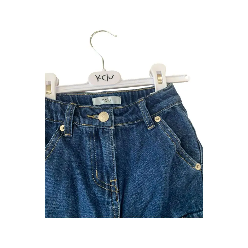 Jeans Cargo multi tasche per bambina da 3anni a 7anni Y-Clu YFBF24P410 - OOPS by BabyBimbo 0-16