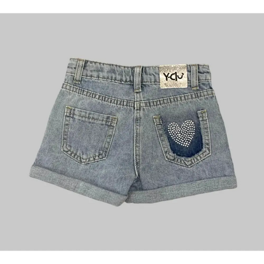 JEANS CORTI PER BAMBINA DA 3ANNI A 7ANNI Y-Clù 409PYFBS25 - OOPS by BabyBimbo 0-16