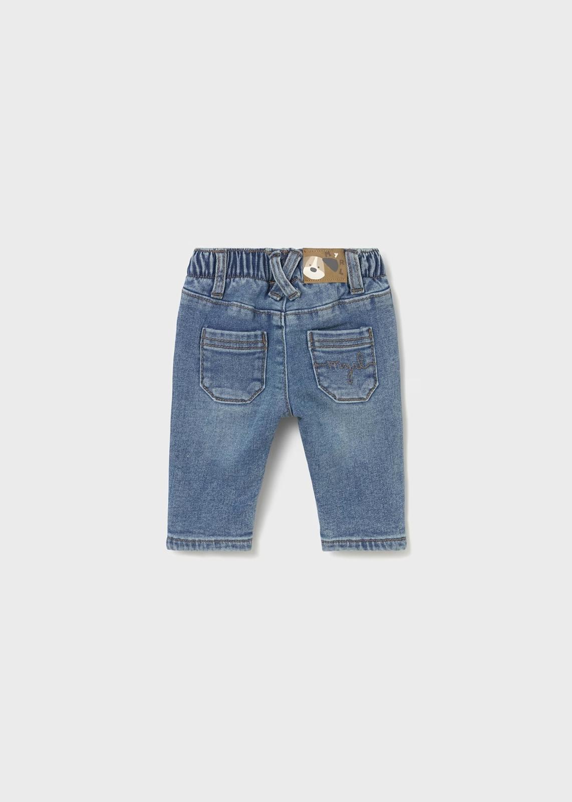 Jeans foderato Neonato Mayoral in denim blu con tasche posteriori per comfort e stile