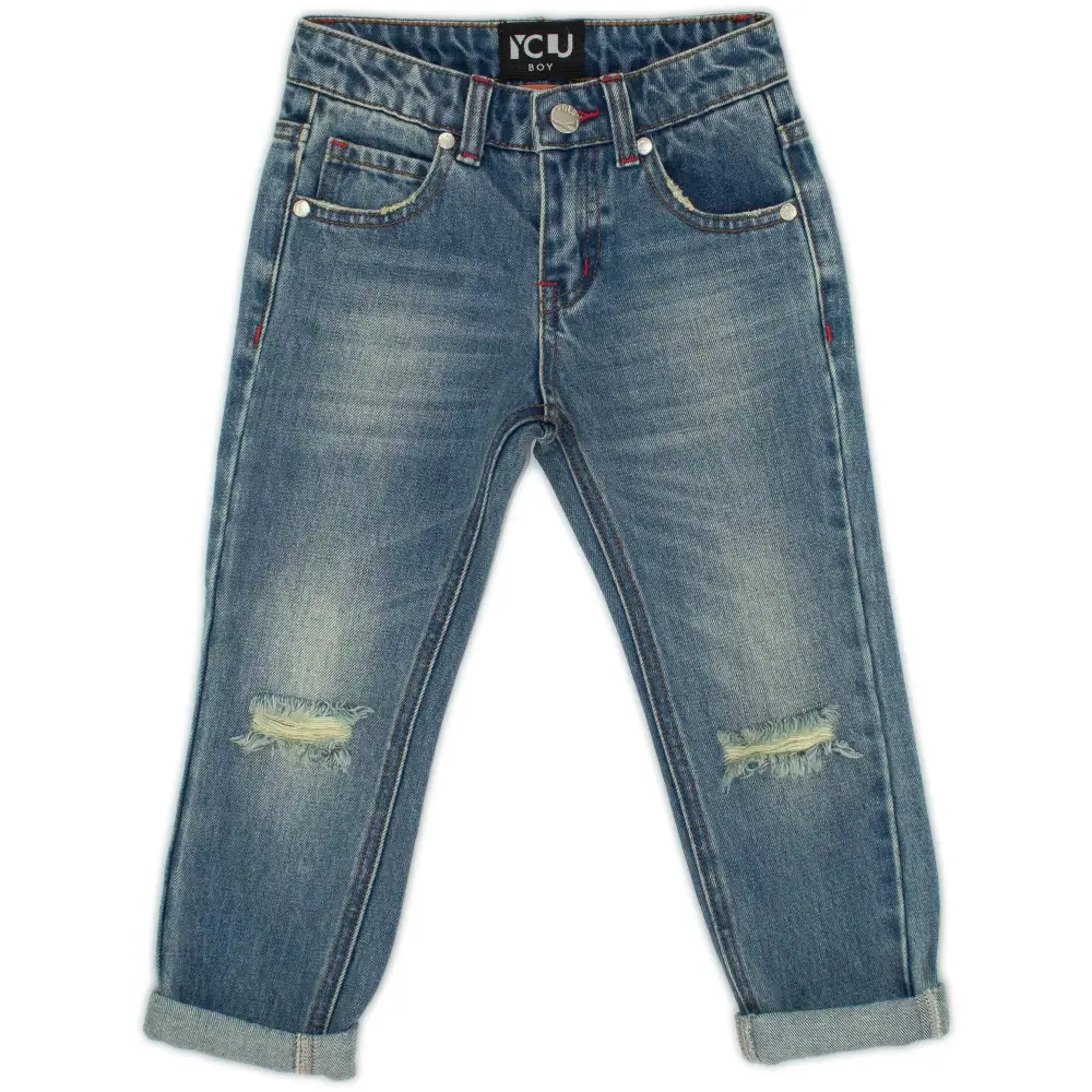 Jeans strappati per bambino da 3anni a 7anni Y-Clù BYB10405 - OOPS by BabyBimbo 0-16