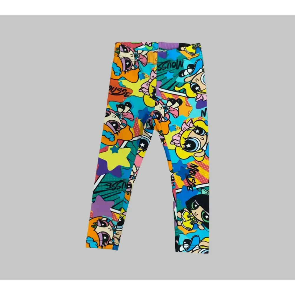 Leggings elasticizzati cartoni bambina Mousse con stampa colorata di personaggi dei cartoni animati