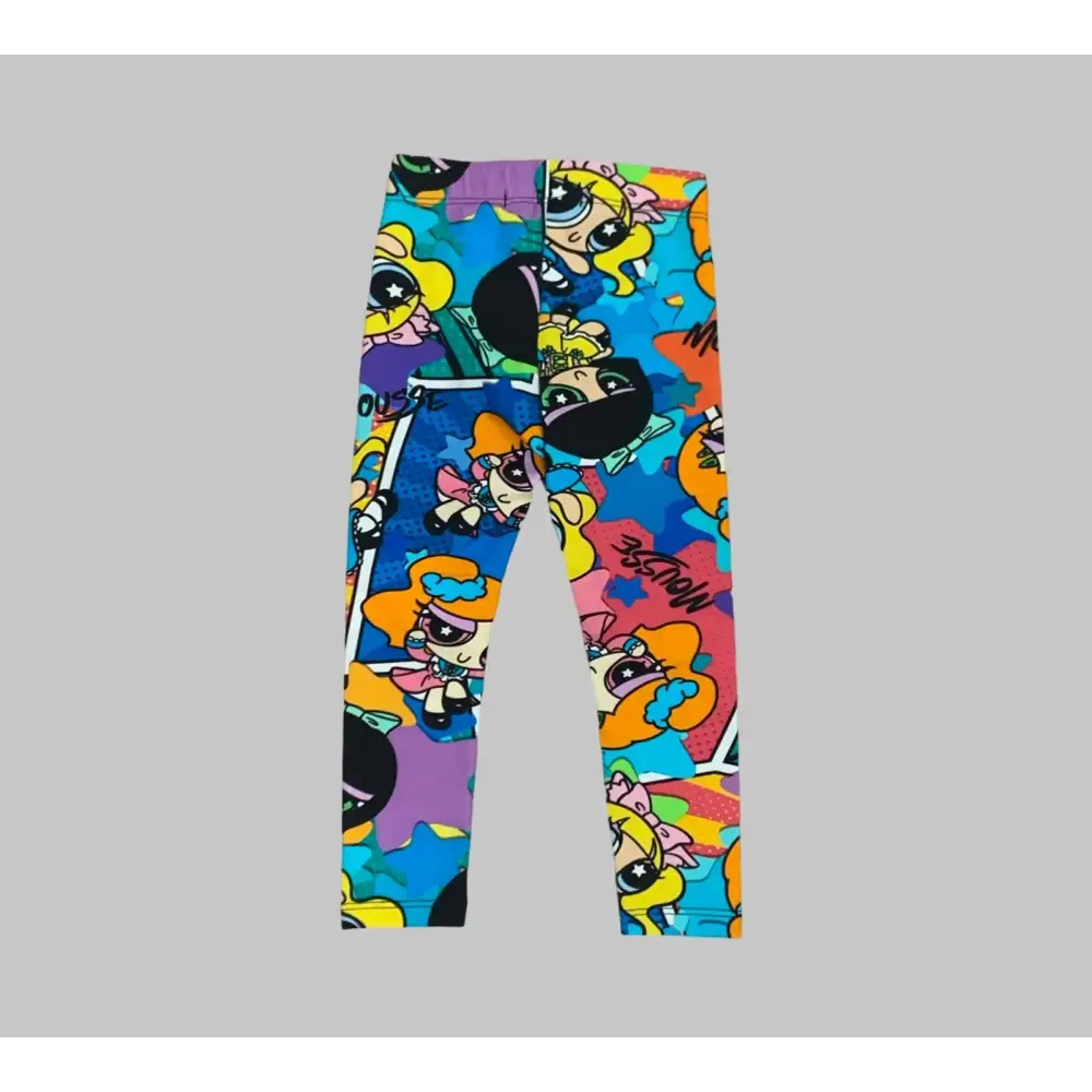Leggings elasticizzati cartoni bambina Mousse con stampa colorata personaggi animati