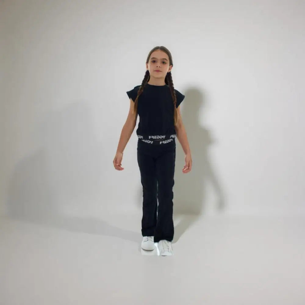 LEGGINGS NERI A ZAMPA FREDDY FR1997 - Pantaloni
