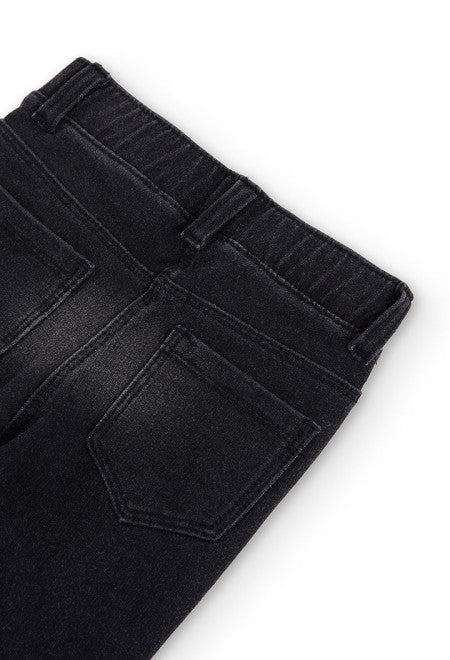 Leggings neri elasticizzati per bambine Boboli con tasche posteriori e cintura elasticizzata